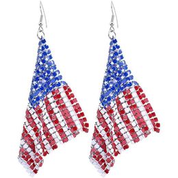 American Flag Earrings for Women Patriotic Independence Day 4th of July Drop Dangle Hook Earrings Fashion Jewelry Q0709245f