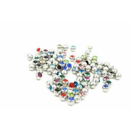 Tongue Rings Shippment 100Pcs/Lot Crystal Gems Ball Replacement Body Piercing Jewellery For Lip/Eyebrow/Tongue/Navel Drop Deliv Dhgarden Dh79B