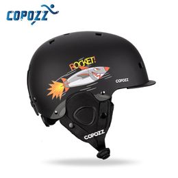 Ski Helmets COPOZZ Cartoon Kids Children Ski Helmet Integrally-molded Outdoor Sports Protection Snowboard Helmet Women Skiing Equipment 230915