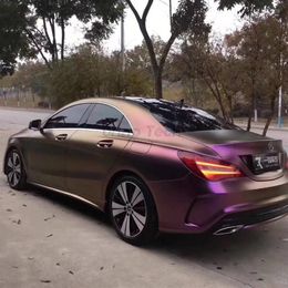 Chameleon Pearl Diamond Satin Metallic Purple Vinyl Adhesive Sticker Car Wrap Foil With Air Release Film Vehicle Car Wrapping Roll228F