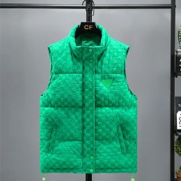 Hot Sale Designer Mens Vest Winter Brand New Business Casual Pocket Warm Vest Mens Autumn Clothing Sleeveless Coat Jacket Green Vest
