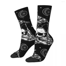 Men's Socks Hip Hop Retro Crow Skull Raven Death Crazy Compression Unisex The Street Style Seamless Printed Crew Sock