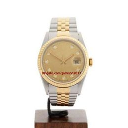 Christmas gift High Quality Wristwatches mens watch Stainless Steel 18k Yellow Gold Watch 16233 36mm257L