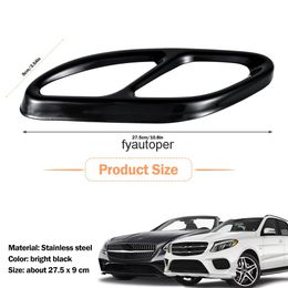 2pcs Car Styling Tail Throat Frame Decoration Cover Trim For 2015-2017 Mercedes-Benz Exhaust Pipe Stickers Accessories289i