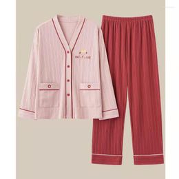Women's Sleepwear Spring Autumn 2023 Long Sleeved Japanese Pure Cotton Pajamas Suit Lovely Sweet Ladies Leisure Wear Set