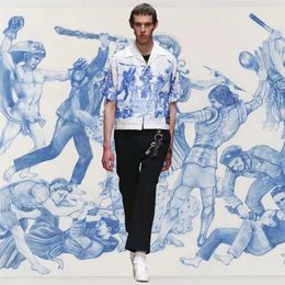 Gods print men shorts shirts classic designer new hip-hop shirt blouses HD Inkjet summer street lapel short sleeve top No ball not282t