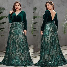 Plus Size Special Occasion Dresses Evening Dresses Prom Party Gown A Line Long Sleeve Lace New Custom Lace Up Zipper Bateau