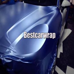 Frosty blue Satin metallic vinyl Wrap For Car wrap With Air bubble air Releae Truck Covering Coating size 1 52x20m Roll 4 9319F