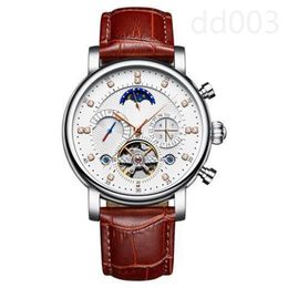 Moon watch designer leather mens wristwatch daily casual tourbillon relogio masculino simple durable aaa wristwatch business ornament sb042