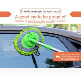 Car Washing Mop Super Absorbent Car Cleaning Car Brushes Mop Window Wash Tool Dust Wax Mop Soft Upgrade Three Section Telescopic290e