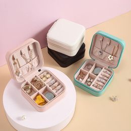 Jewellery Pouches Solid Colour Storage Box Necklace Stackable Display Tray Bracelet Earring Ring Organiser Portable Travel Case Bag