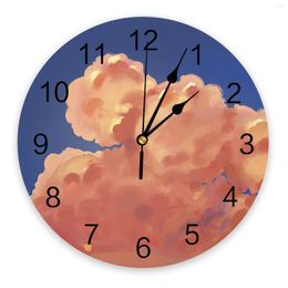 Wall Clocks Burning Clouds Night Retro Mediaeval PVC Modern Home Decor Living Room Office Stickers Needle Digital Watch