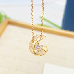 moissanite pandent necklace diamond Necklace designer Jewellery Rhombic pineapple moon star 18K rose gold silver gold jewelrys designers women wedding party gift