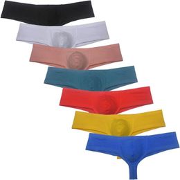 Underpants Men Underwear Cotton Cheeky Boxer Briefs Trunks Men's Panties Brazil Bikini Bottoms Male Skimpy Pouch Shorts264U