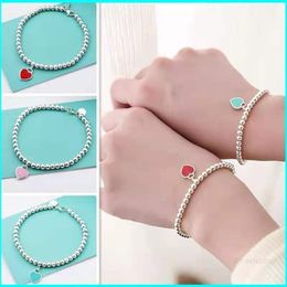 New Original Fashion Classic 925 Sterling Silver Love Heart Bracelet Multicolor Optional Woman Jewelry Holiday Gift Chain Designer319N