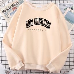 Los Angeles California City Streetwear Sweatshirt for Women Loose Oversized Clothing Personality Soft Letter Print Hoodies Woman 230915