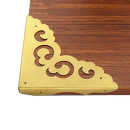 antique brass corner bracket furniture desk cabinet jewelry box wood box hardware corner hollow lace flower corner248W