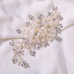 Hair Clips Fashion Silver Colour Combs Wedding Bridal Jewellery Handmade Pearls Crystal Head Accessories Pageants