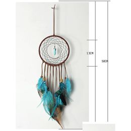 Other Home Decor Boho Dream Catch Tassel Feather Turquoise Wind Chimes Window Wall Hanging Indian Drop Delivery Garden Dhx7A