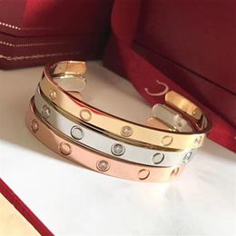 Classic Open LOVE Cuff bangle Unisex Fashion Luxury Jewellery High Quality 316L Stainless Steel Bracelet285K