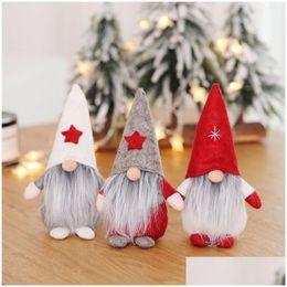 Christmas Decorations Doll Merry Swedish Santa Gnome Plush No Face Ornaments Handmade Elf Toy Home Party Decor Drop Delivery Garden Fe Dhspi