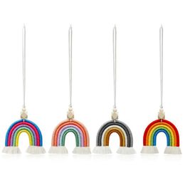 Novelty Items Colorf Handwork Cotton Rope Weave Rainbow Tassel Hang Car Garden Home Decor Drop Delivery Dhdq6