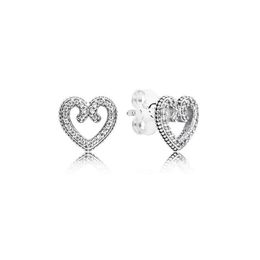 Authentic Heart Swirls Stud Earrings S925 Sterling Silve Fine Jewellery Fits European Style Earrings Designer For Women 297099CZ