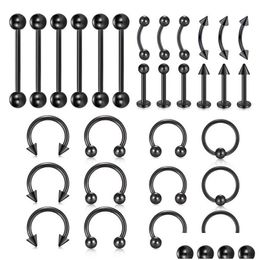 Tongue Rings Body Nose Lip Eyebrow Piercing Ear Cartilage Spiral Earrings Navel Ring Industrial Barbell Drop Delivery Jewellery Dhgarden Dhhkg