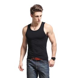 Whole- High Quality Men Tank Top 2016 100% Cotton Undershirt Bodybuilding Fitness Sleeveless Vest Fashion Clothing Men Tank To238p