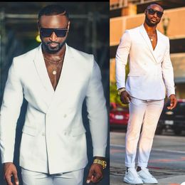 White Double Breasted Celebrity Mens Customised Wedding Tuxedos Red Carpet Men Wear Dinner Prom Party Blazer Jacket Pants207c