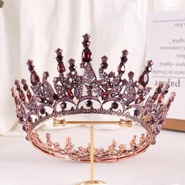 Hair Clips Vintage Wedding Tiaras Jewellery Round Crown Dress Princess Diadem Ornament Alloy Full Bridal