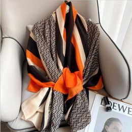 22% OFF scarf Autumn Winter New Korean Cotton and Hemp Women's Style Letter Long Thin Shawl Scarf9G7K