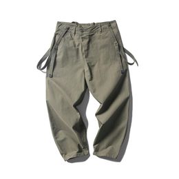 Pantaloni da uomo Casual stile giapponese Harem allentato Cargo Gamba larga Pantaloni larghi in cotone primavera autunno290A