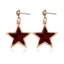 Stud Earrings FYJS Unique Light Yellow Gold Colour Alloy Star Point For Women Transfer Lucky Gift Jewellery