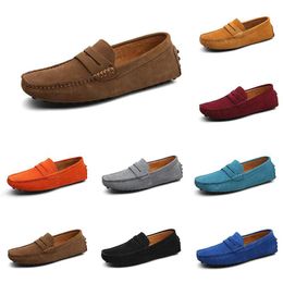 mens women outdoor Shoes Leather soft sole black red orange blue brown orange Fuchsia Grey comfortable sneaker seven