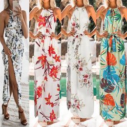 vestidos de verano 2019 Fashion Women Print Boho Floral Long Maxi Dress Sleeveless Evening Party Summer Beach Sundress W06191214H