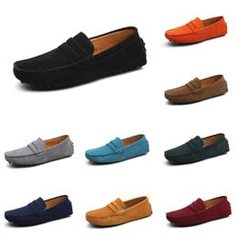 mens women outdoor Shoes Leather soft sole black red orange blue brown orange Burgundy comfortable sneaker twenty-eight