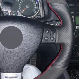 DIY Car Steering Wheel Cover for Volkswagen Golf 5 Mk5 GTI VW Golf 5 R32 Passat R GT 2005258D