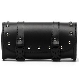 Universal Motorcycle PU Leather Roll Barrel Tool Bag Luggage Saddlebag For Most Motorcycle236L