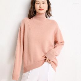 Women's Sweaters High Quality Winter Loose Clothing For Women Goat Cashmere Thicker Turtleneck Ladies Long Sleeve Soft Knitwears