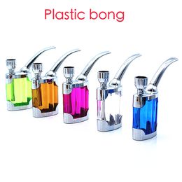 Wholesale Mini plastic water hoookah Travel protable Acrylic smoking tobacco bong pipe with gift box