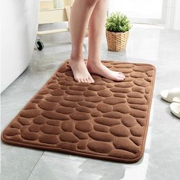 Bath Mats Ins Memory Foam Soft Mat 3D Cobblestone Pattern Non Slip Living Room Absorbent Quick Drying Foot Pads Shower Rugs