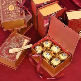 Gift Wrap 3Pcs Creative Book Shape Wedding Box For Guest Paper Candy Chocolate Dessert Packaging Boxes Baby Shower Birthday