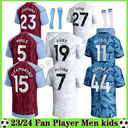 23 24 Soccer Jerseys Kids Kit 2023 2024 AsTOn VilLaS Football Shirt Away Fans Player Version Camisetas MINGS McGINN BUENDIA WATKINS Maillot Foot