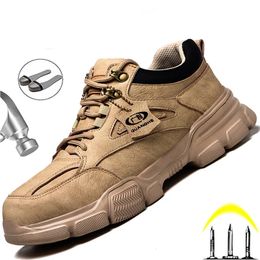 Dress Shoes Male Safety Shoes Work Sneakers Indestructible Work Safety Boots Winter Shoes Men Steel Toe Shoes Sport Safty Shoes Drop 230915