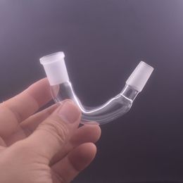 2pcs Glass Smoking Accessories Curved Drop Down Male To Male Female Adaptor 14mm 18mm Bong Pipe Adapters for Oil Rigs