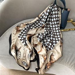 New light luxury silk scarf women versatile spring and autumn thin scarf summer gauze scarf beach towel shawl225h