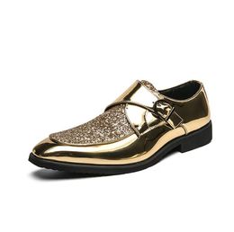 Men Casual Man Men's Summer Shine Gold Dress Patent Leather For Mens Gold Moccasins Business Pointed Bussiness Luxury For Boys Party Shoes