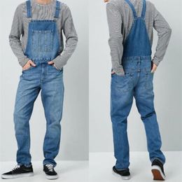 Men's Wear Cowboy Salopettes Camisole Pants Jeans Male Fund Denim Pants Biker Spijkerbroek Mannen Hip Hop Jean264L