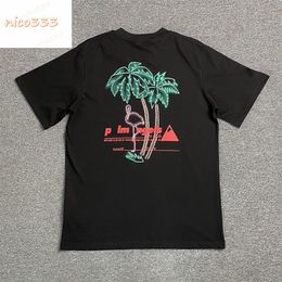 23ss New coconut bird beach letter mailbox print monogram black beige mens women street short sleeve t shirt2509